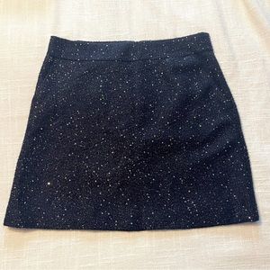 LOFT Navy Blue Tweed Shimmer Skirt
